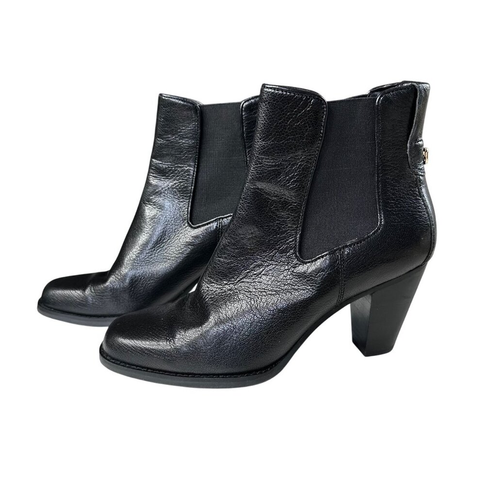 Aerosoles Lido Ankle Boots Women's Size 8 Black Leather Block Heel Comfort - Picture 4 of 10